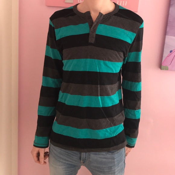 Carbon Other - Striped Long Sleeve Button-up Shirt